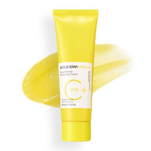 HOLIKAHOLIKA Gold Kiwi Vita C+ Brightening Sleeping Cream 80ml-Korean Cosmetics at REDBLEC